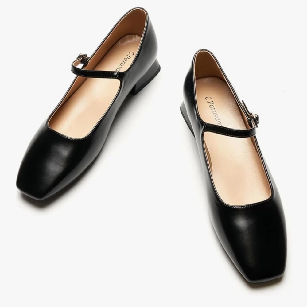 NIB C.Paravano black ballet Mary Jane flats 39.5 - Picture 2 of 7